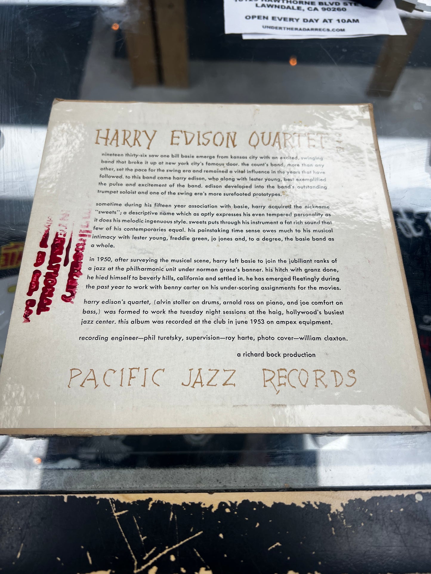 The Harry Edison Quartet – "Sweets" At The Haig 7”