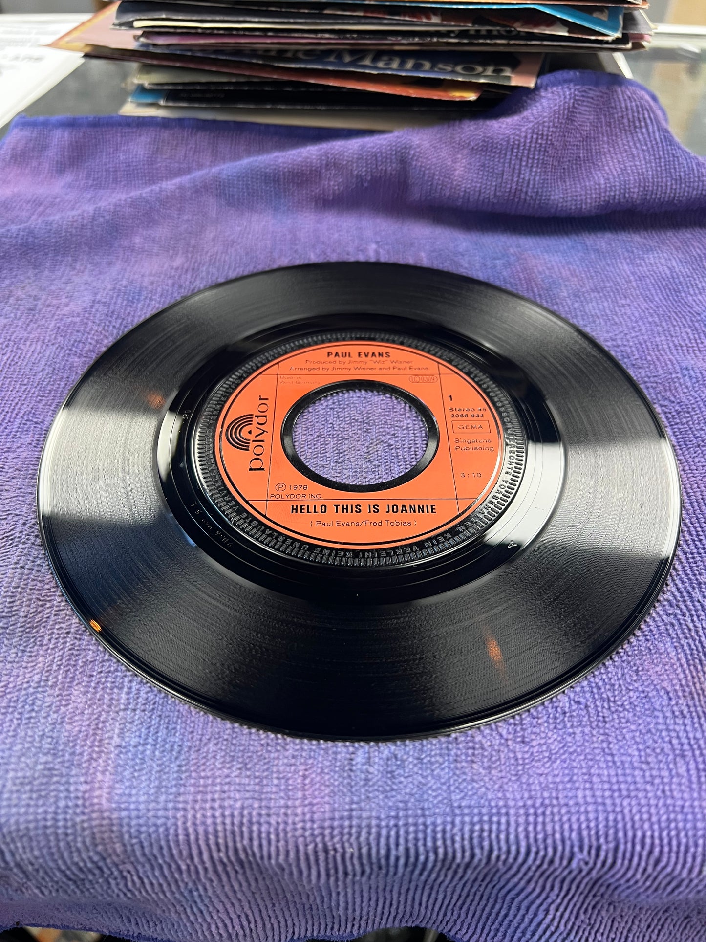 Paul Evans – Hello This Is Joannie 7”